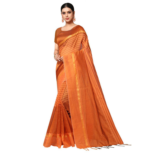 Women Designer Saree (Orange, 6.3 m)