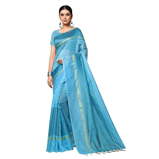 Women Designer Saree (Blue, 6.3 m)