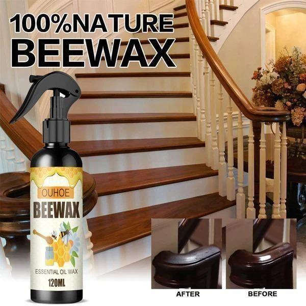 Beeswax Furniture Polish Spray Wood Shine 120 ml Natural BeeWax Spray Brown Wooden Furniture Cleaner (Brown)