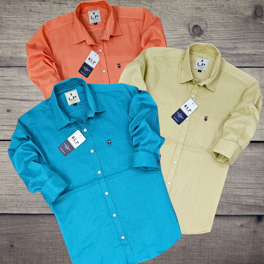 Full Sleeves Solid Shirt for Men (Multicolor)