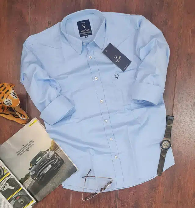 Full Sleeves Shirt for Men (Sky Blue, M)