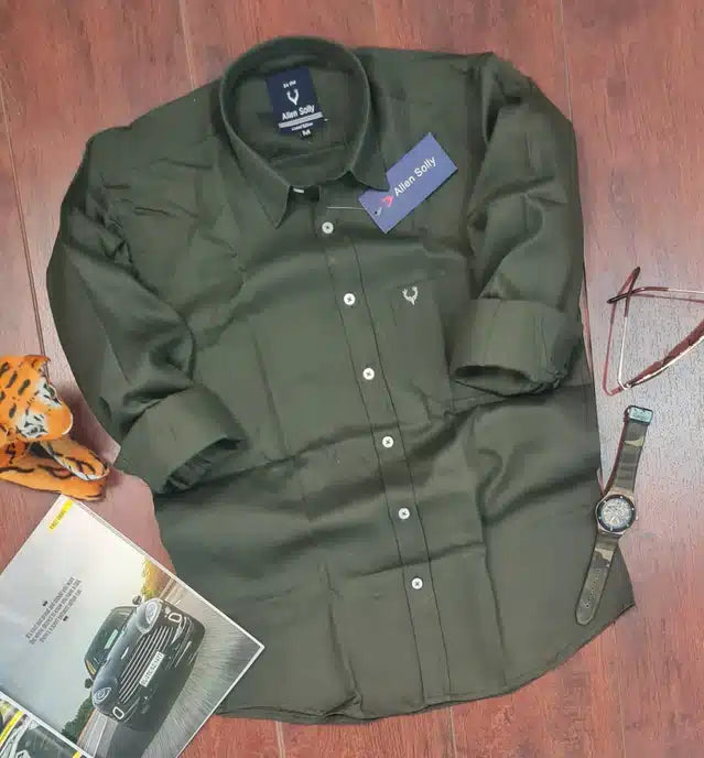 Full Sleeves Shirt for Men (Olive, M)