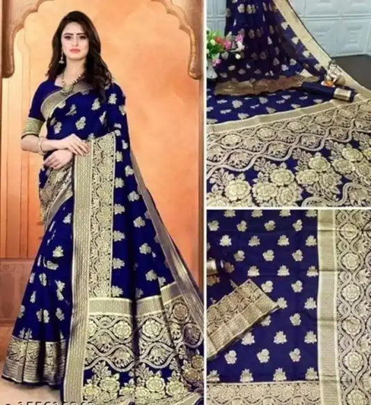 Jacquard Foil Printed Saree for Women (6.3 m)